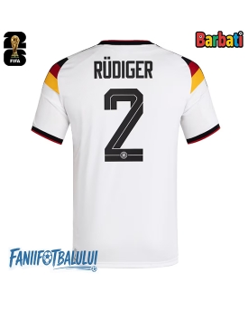 Germania Antonio Rudiger #2 Tricou Fotbal Replică Mondial 2026 Barbati Acasa